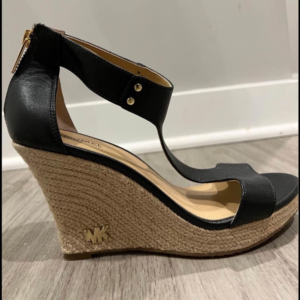 Michael Kors Black and rope wedges
